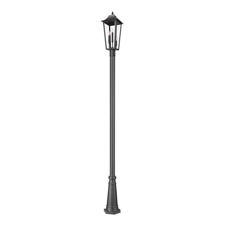 Image 7 Gannon by Z-Lite Black 10 inch 3 Light Outdoor Post Mounted Fixture more views
