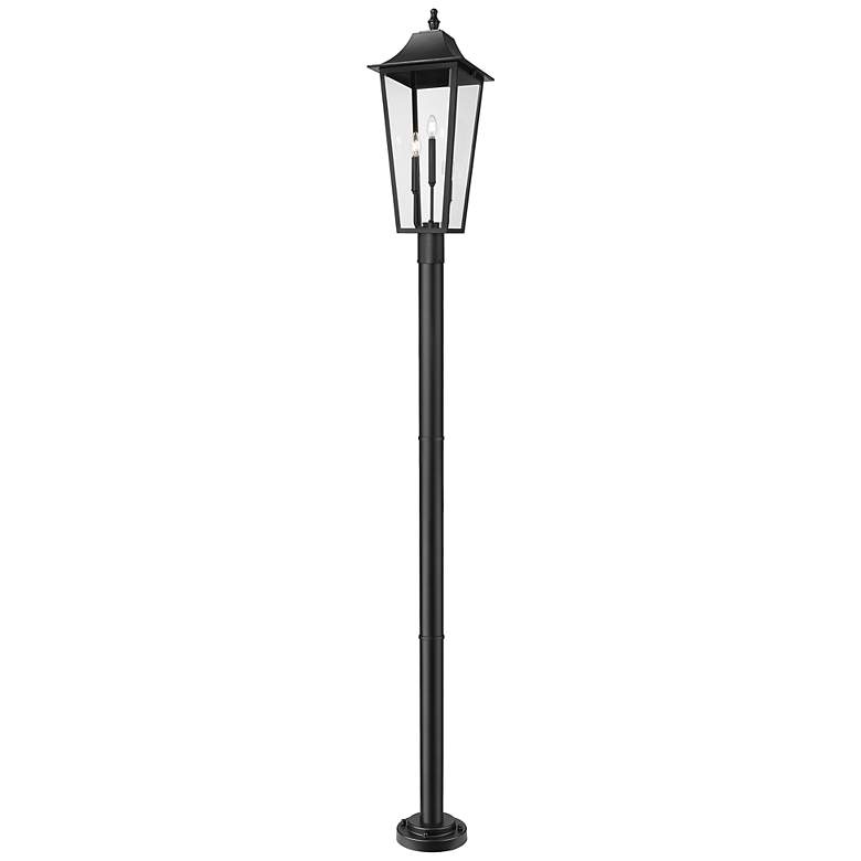 Image 1 Gannon by Z-Lite Black 12 inch 3 Light Outdoor Post Mount Fixture