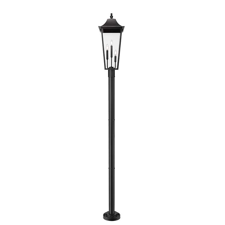 Image 5 Gannon by Z-Lite Black 12 inch 3 Light Outdoor Post Mount Fixture more views