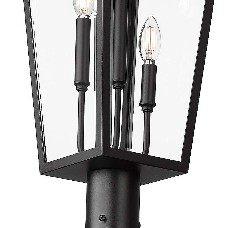 Image 6 Gannon by Z-Lite Black 12 inch 3 Light Outdoor Post Mount Fixture more views