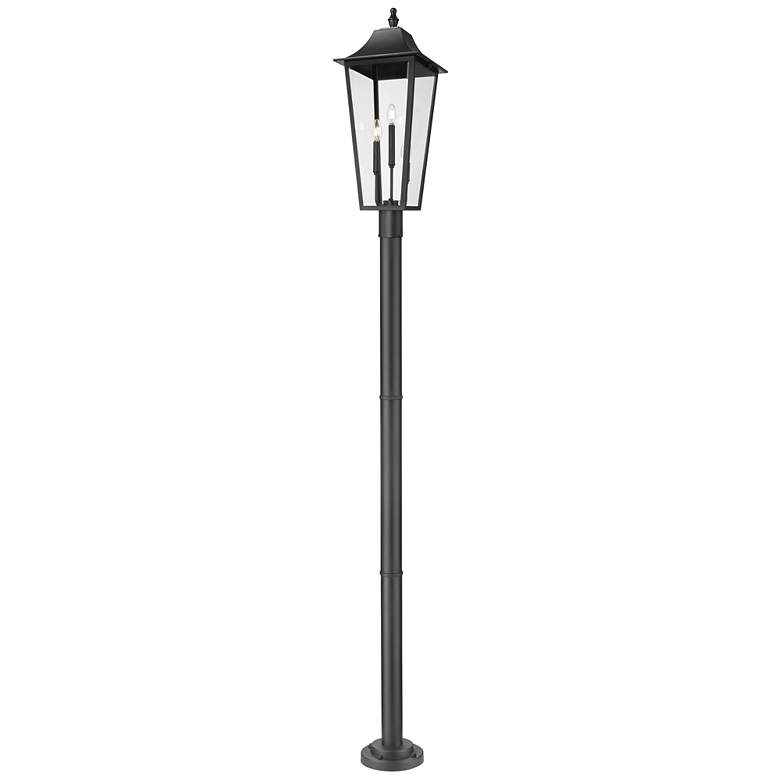 Image 1 Gannon by Z-Lite Black 12 inch 3 Light Outdoor Post Mount Fixture
