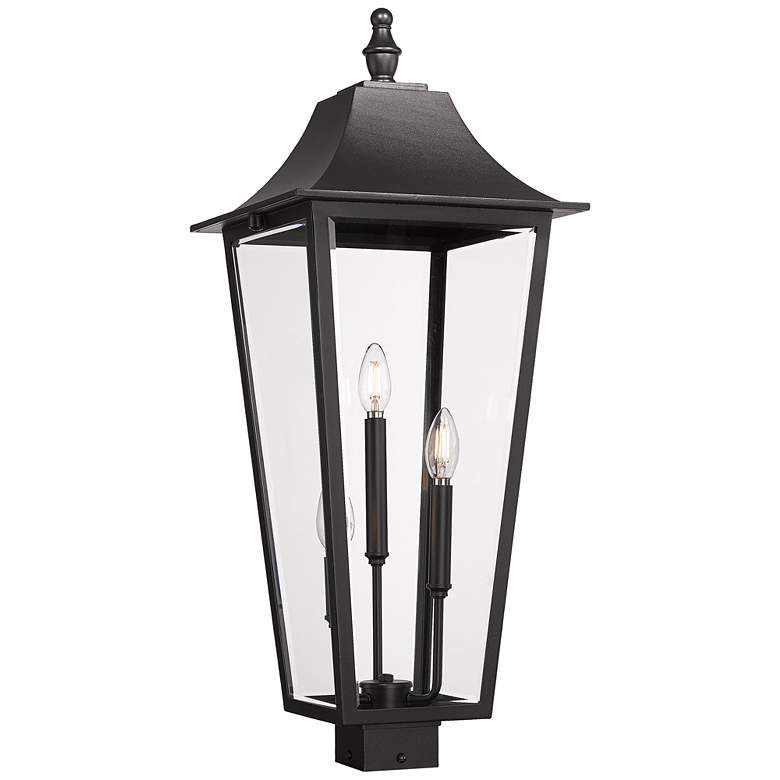 Image 1 Gannon by Z-Lite Black 12 inch 3 Light Outdoor Post Mount Fixture