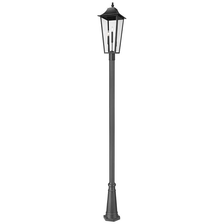Image 1 Gannon by Z-Lite Black 12 inch 3 Light Outdoor Post Mounted Fixture
