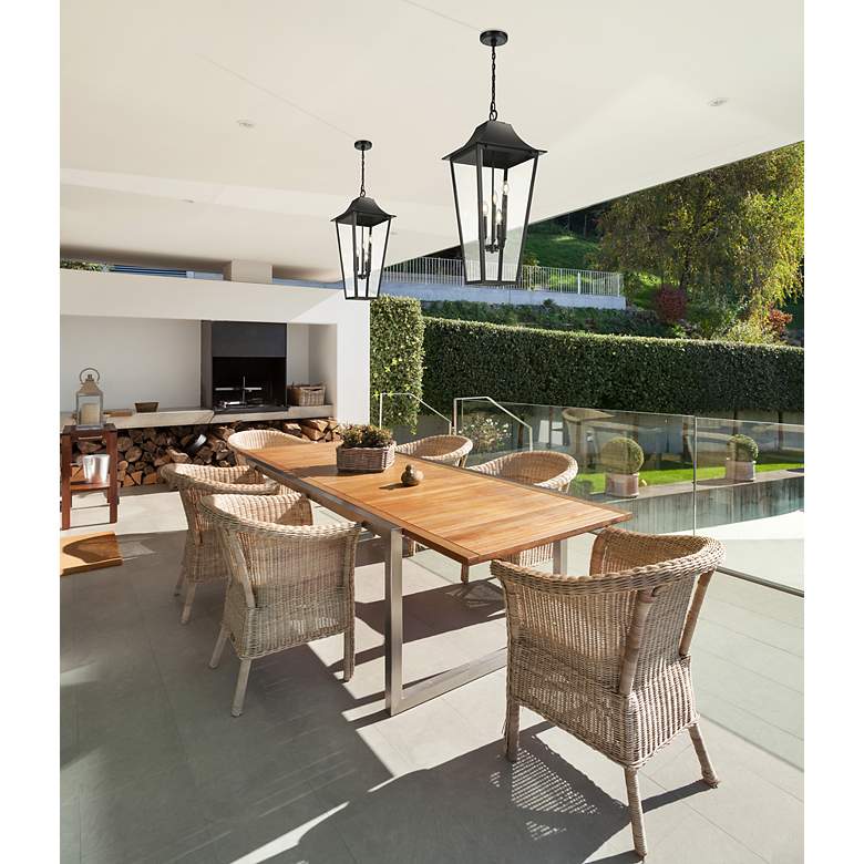 Image 2 Gannon by Z-Lite Black 16 inch 5 Light Outdoor Chain Mount Ceiling Fixture more views