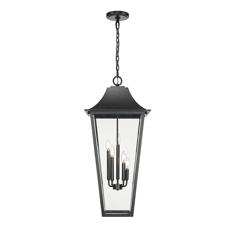 Image 5 Gannon by Z-Lite Black 16 inch 5 Light Outdoor Chain Mount Ceiling Fixture more views