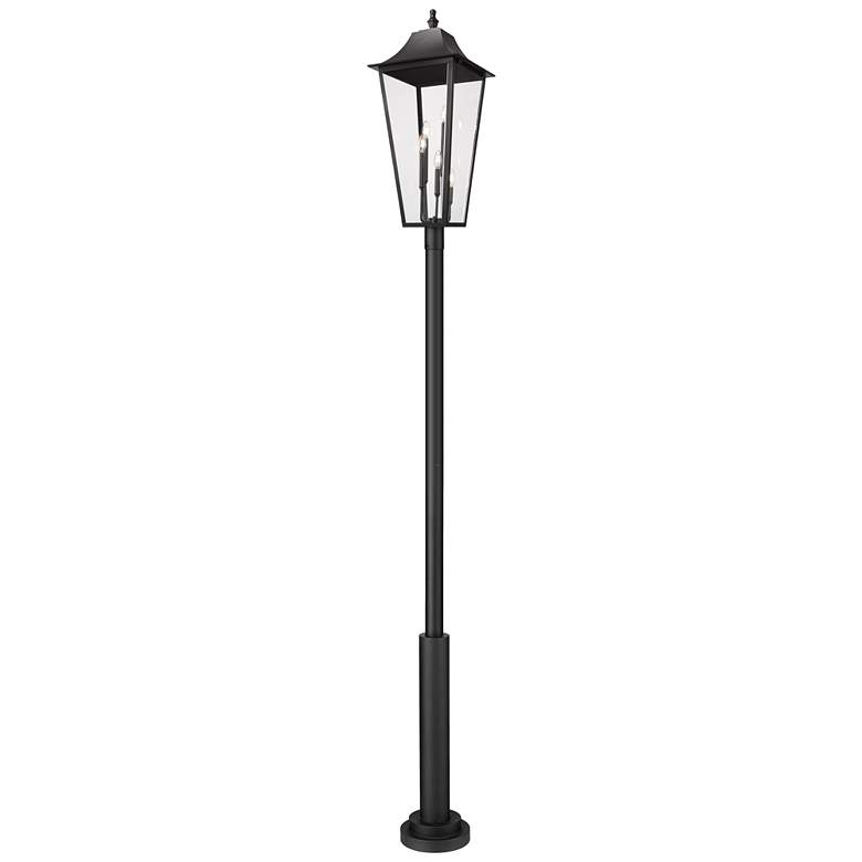 Image 1 Gannon by Z-Lite Black 16 inch 5 Light Outdoor Post Mounted Fixture