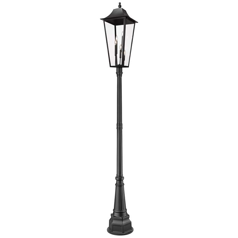 Image 1 Gannon by Z-Lite Black 16 inch 5 Light Outdoor Post Mounted Fixture
