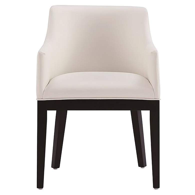 Image 1 Gansevoort Modern Faux Leather Dining Armchair in Cream