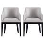 Gansevoort Modern Faux Leather Dining Armchair in Light Grey Set of 2