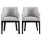 Gansevoort Modern Faux Leather Dining Armchair in Light Grey Set of 2