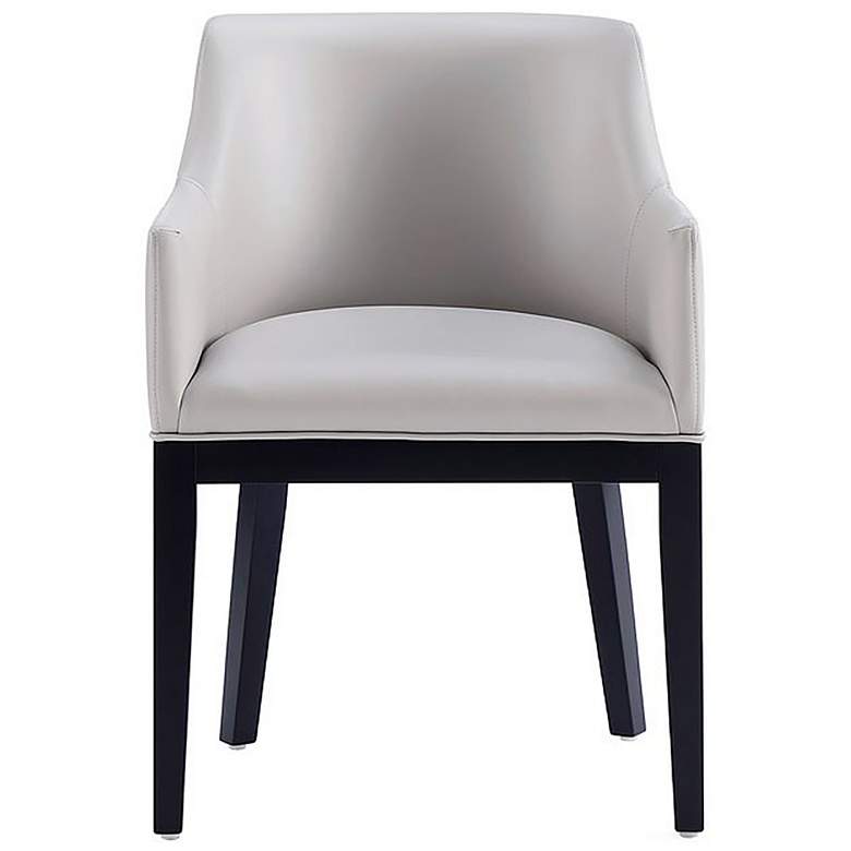 Image 1 Gansevoort Modern Faux Leather Dining Armchair in Light Grey
