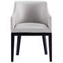 Gansevoort Modern Faux Leather Dining Armchair in Light Grey