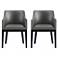 Gansevoort Modern Faux Leather Dining Armchair in Pebble Grey Set of 2