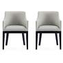 Gansevoort Modern Faux Leather Dining Armchair in Stone Grey Set of 2