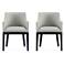 Gansevoort Modern Faux Leather Dining Armchair in Stone Grey Set of 2