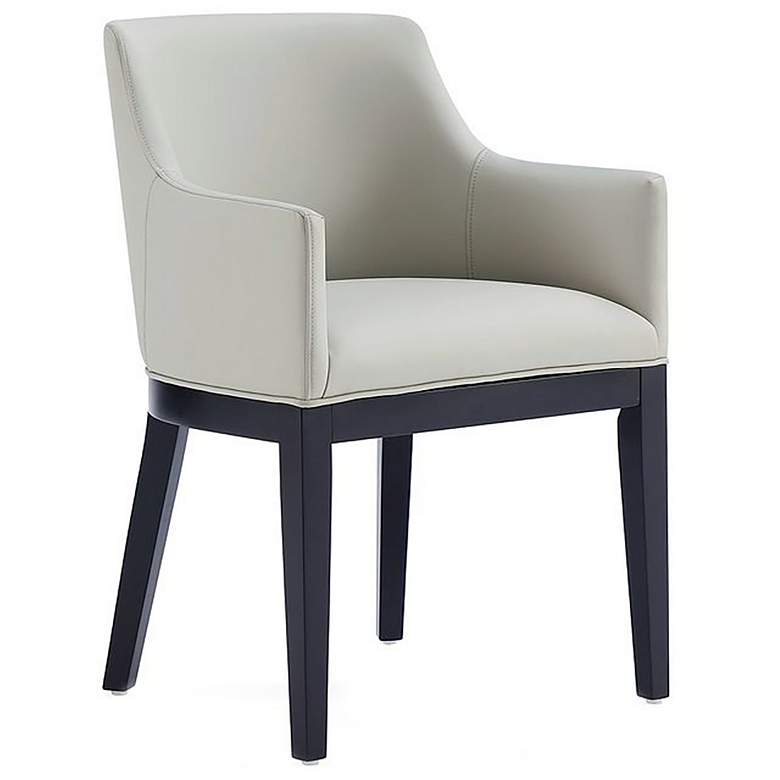 Image 1 Gansevoort Modern Faux Leather Dining Armchair in Stone Grey