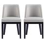 Gansevoort Modern Faux Leather Dining Chair in Light Grey Set of 2