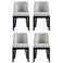 Gansevoort Modern Faux Leather Dining Chair in Light Grey Set of 4