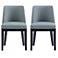 Gansevoort Modern Faux Leather Dining Chair in Pewter Set of 2