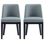 Gansevoort Modern Faux Leather Dining Chair in Pewter Set of 2
