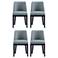 Gansevoort Modern Faux Leather Dining Chair in Pewter Set of 4