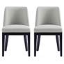 Gansevoort Modern Faux Leather Dining Chair in Stone Grey Set of 2