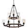 Garamond 28 1/4" Wide Bronze and Wood 9-Light Chandelier