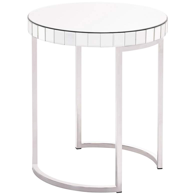 Image 1 Garbo 20 1/2 inch Wide Mirrored Luxe End Table