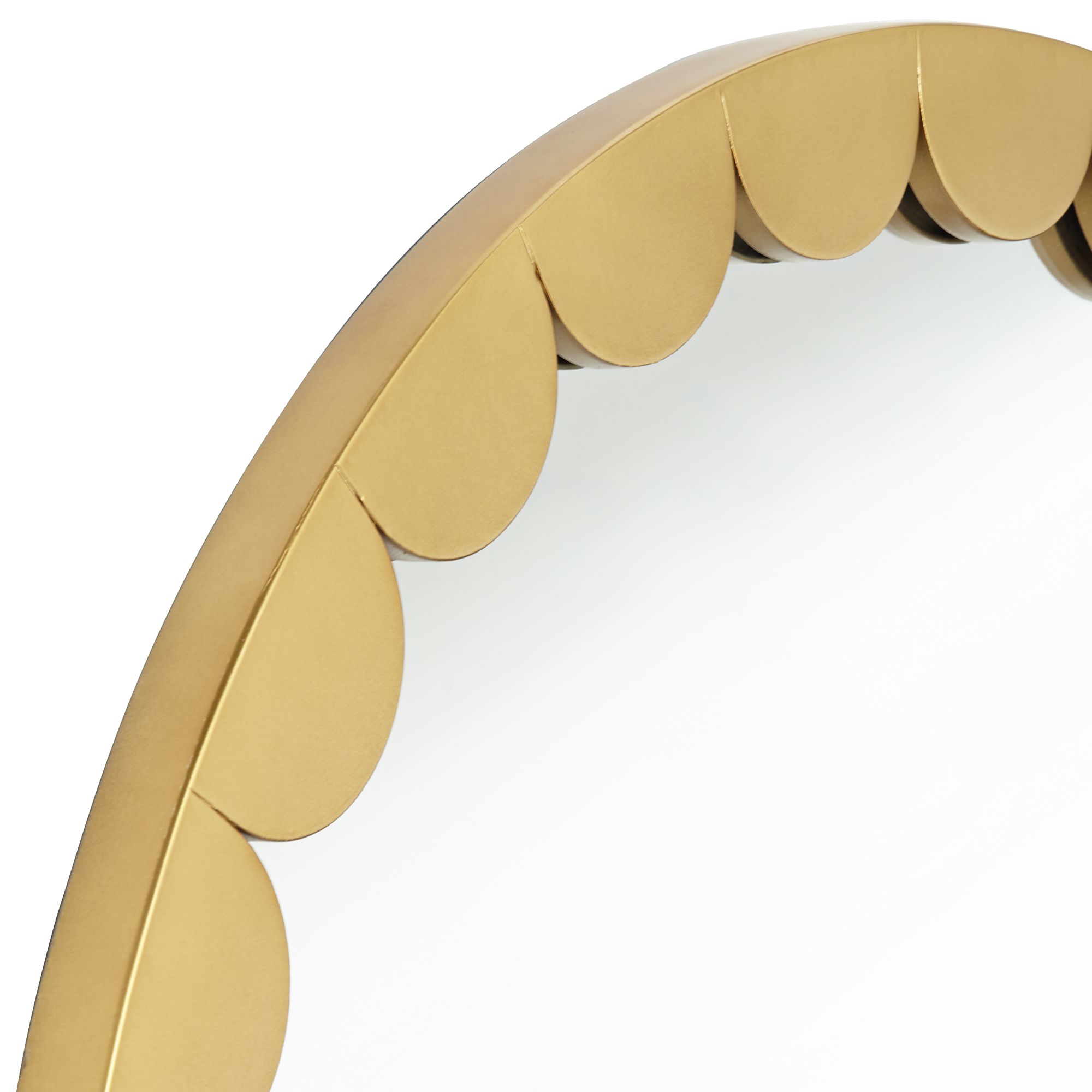 Garbo Matte Gold 32" Round Scalloped Edge Mirror - #99C00 | Lamps Plus