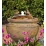 Garden Birds 19" High Patio Bubbler Fountain with LED Light