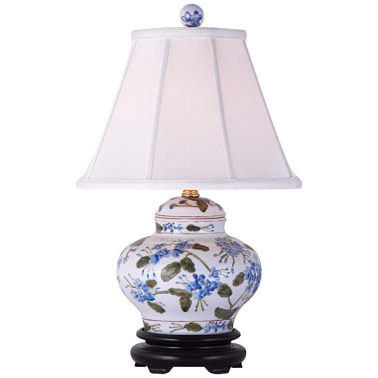 Image 2 Garden Blue-Green Floral 15 1/2" High Hand-Painted Ceramic Table Lamp