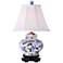 Garden Blue-Green Floral 15 1/2" High Hand-Painted Ceramic Table Lamp