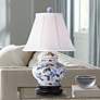 1_Garden Blue-Green Floral 15 1/2" High Hand-Painted Ceramic Table Lamp