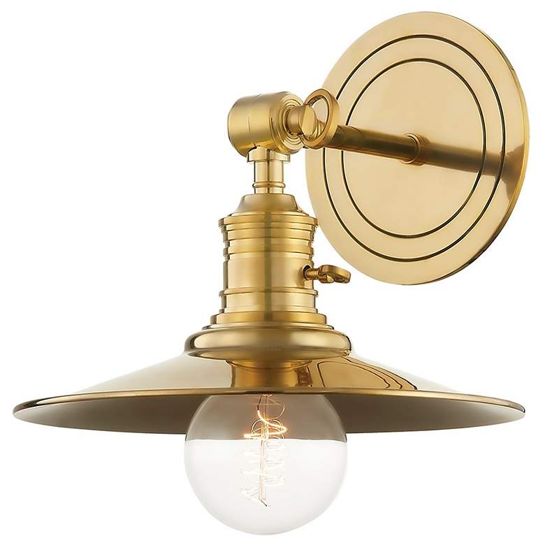 Image 1 Garden City 1 Light Wall Sconce Ag Brass