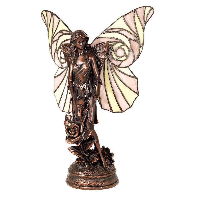Image 1 Garden Fairy 14 1/2 inch High Sculpture with Tiffany Style Wings