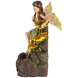 Image4 of Garden Fairy with Sunflowers 26" High Floor Fountain more views