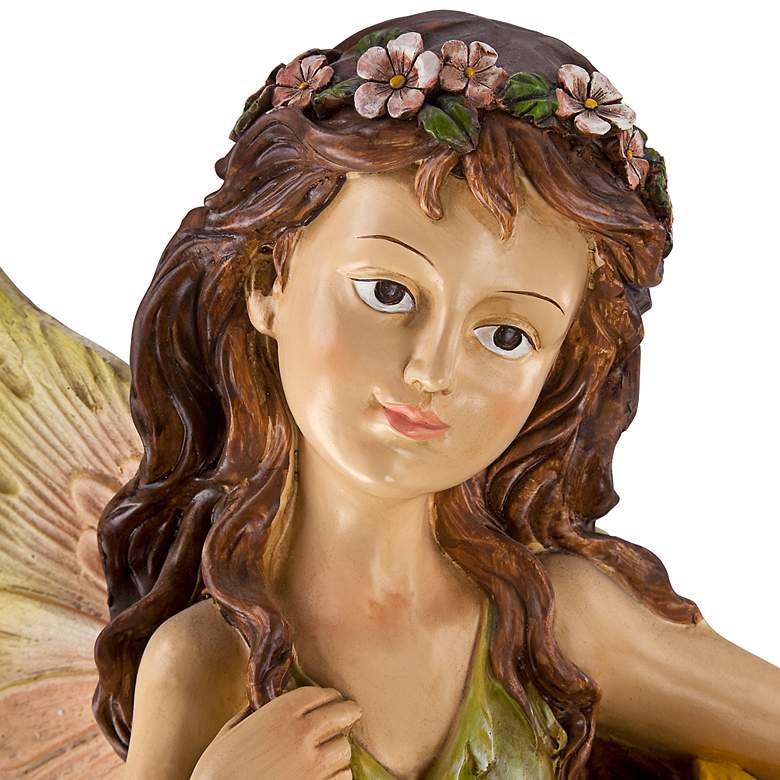 Image 6 Garden Fairy with Sunflowers 26" High Floor Fountain more views