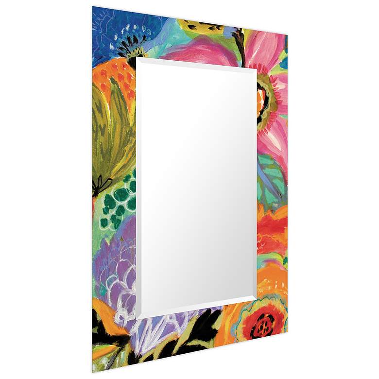 Image 2 Garden Floral II 48"x32" Beveled Mirror on Printed Tempered Art Glass more views