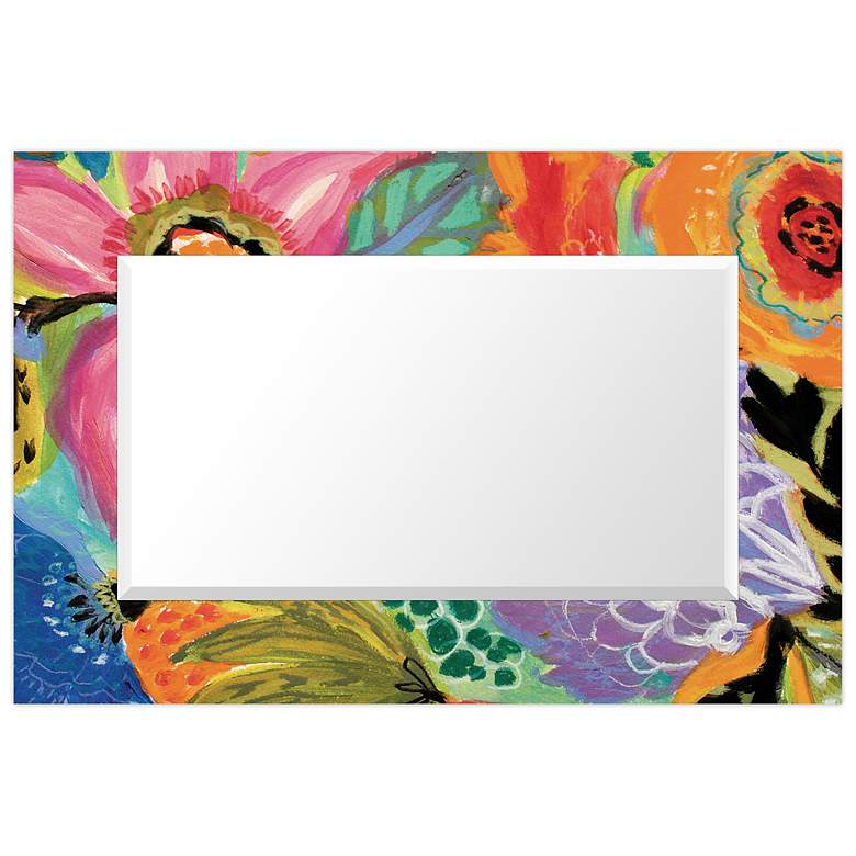 Image 3 Garden Floral II 48"x32" Beveled Mirror on Printed Tempered Art Glass more views