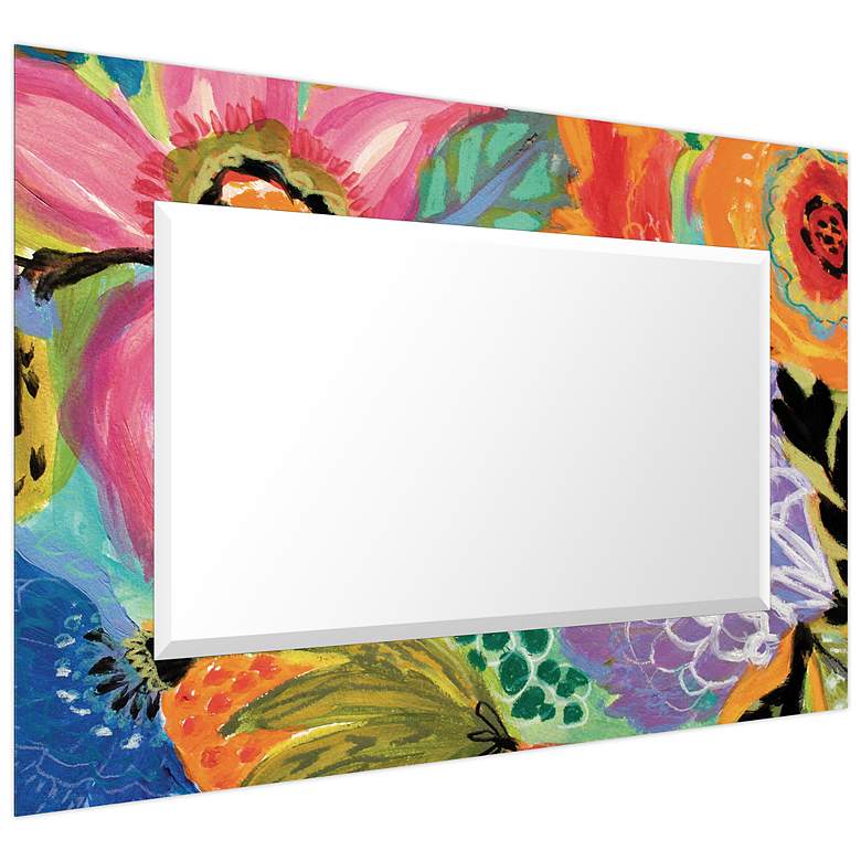 Image 4 Garden Floral II 48"x32" Beveled Mirror on Printed Tempered Art Glass more views