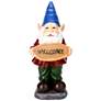 Garden Gnome 15" High Multi-Color Statue with LED Spotlight