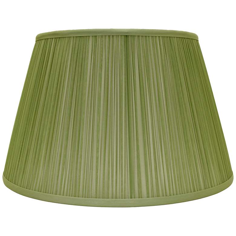 Image 1 Garden Green Softback Shirred Pleated Silk Lamp Shade 16x18x12 (Spider)