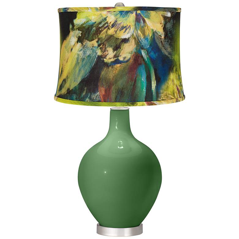 Image 1 Garden Grove Abstract Floral Shade Ovo Table Lamp