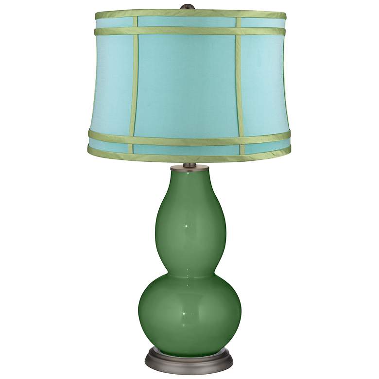 Image 1 Garden Grove Aqua Colorblock Double Gourd Table Lamp
