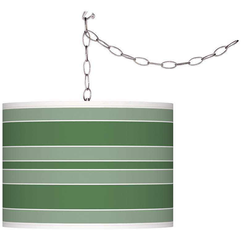 Image 1 Garden Grove Bold Stripe Giclee Glow Plug-In Swag Pendant