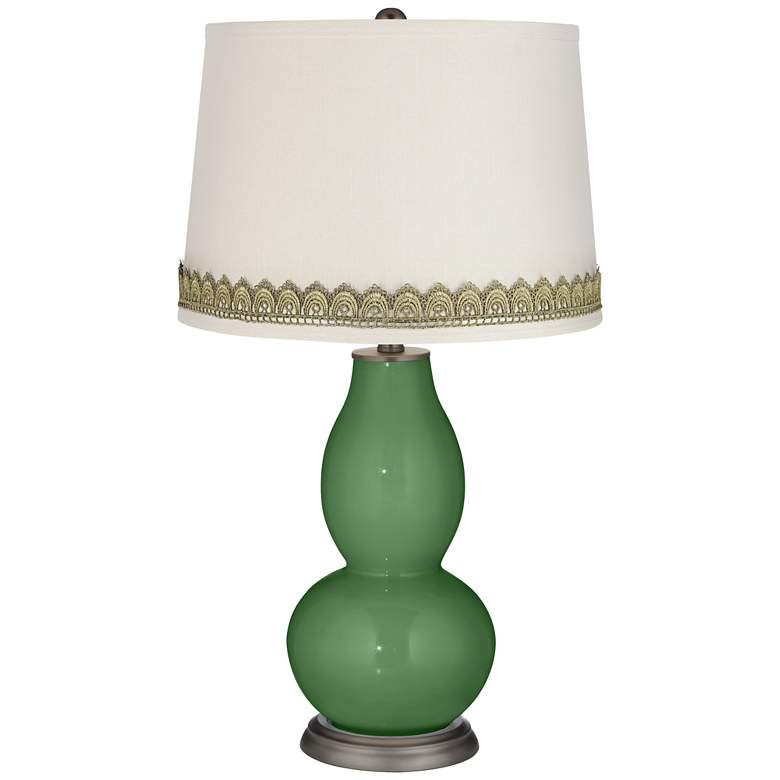Image 1 Garden Grove Double Gourd Table Lamp with Scallop Lace Trim