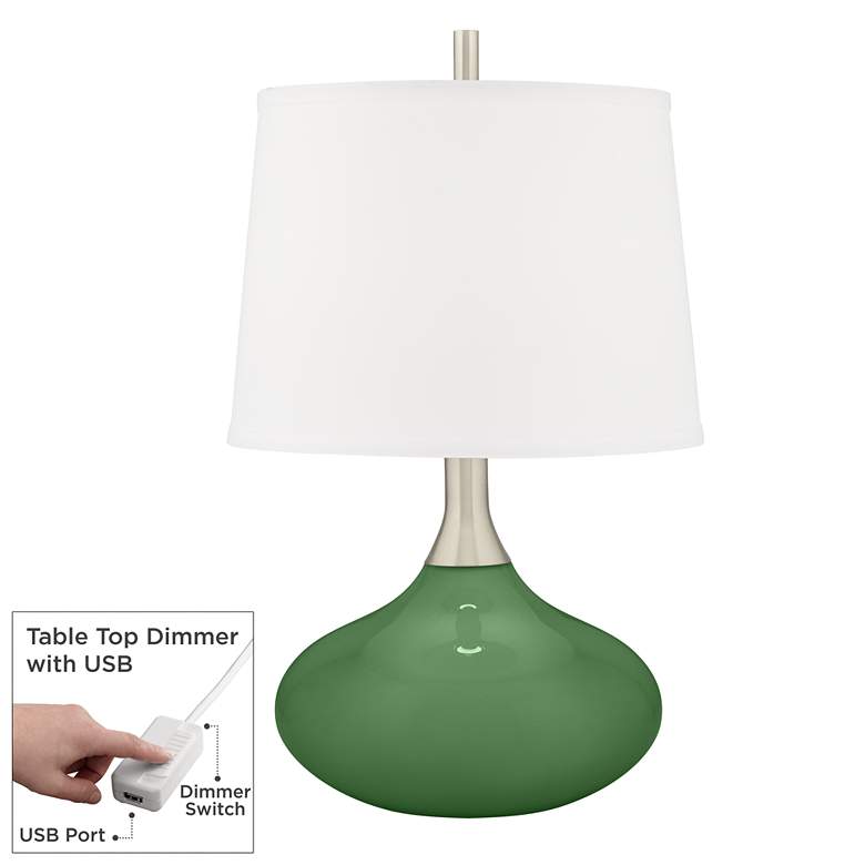Image 1 Garden Grove Felix Modern Table Lamp with Table Top Dimmer