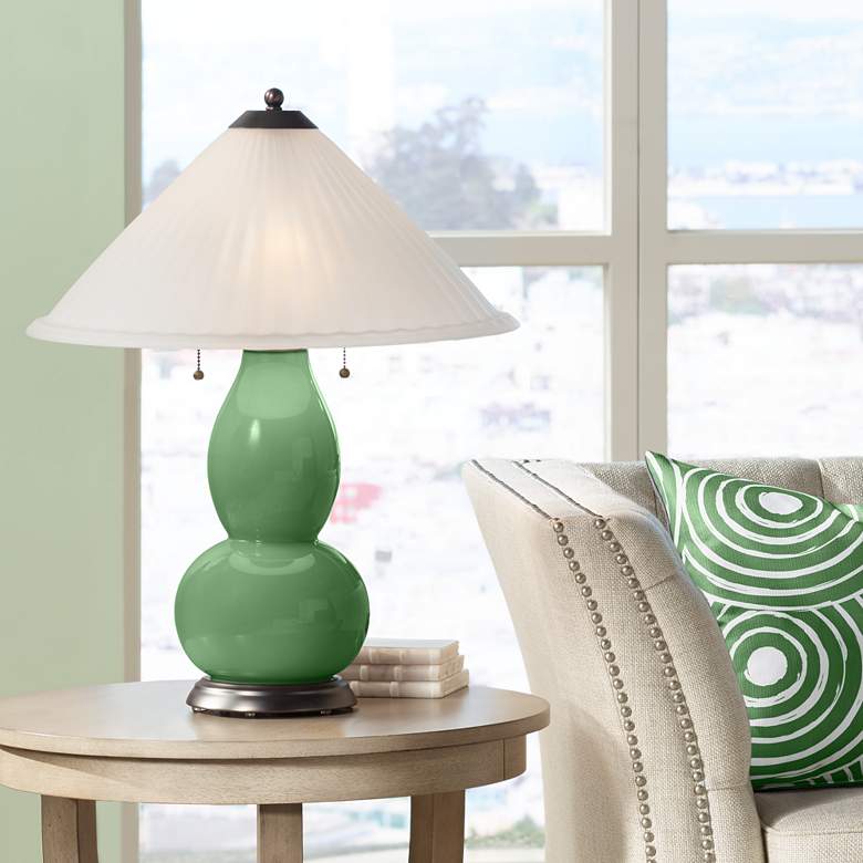 Image 1 Garden Grove Fulton Table Lamp with Fluted Glass Shade