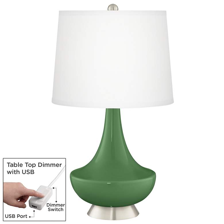 Image 1 Garden Grove Gillan Glass Table Lamp with Dimmer
