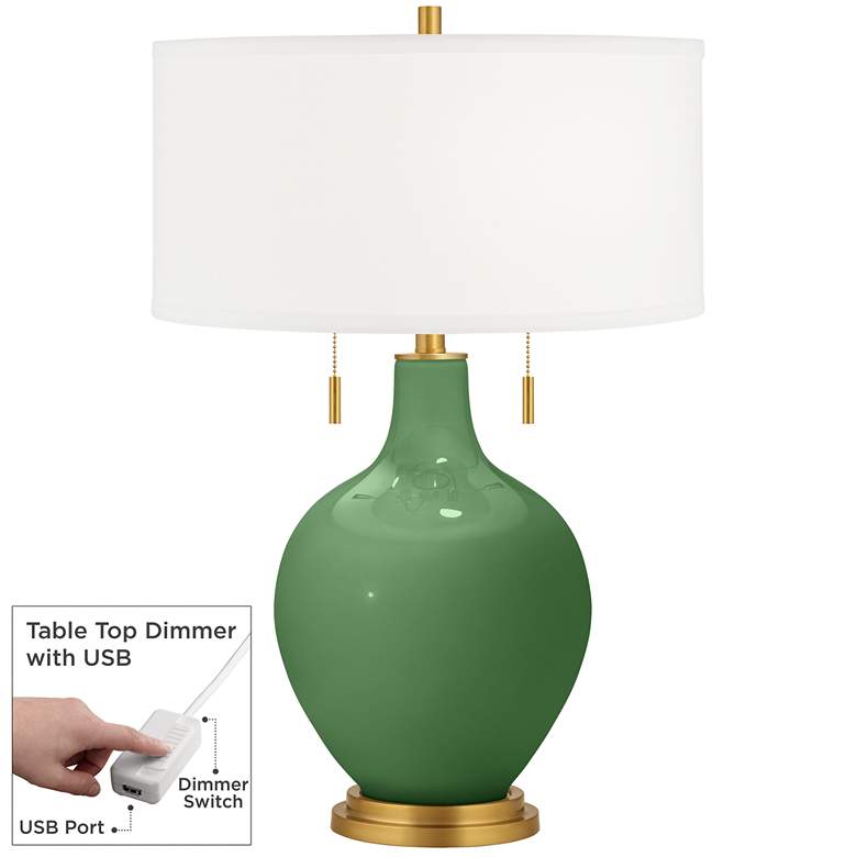 Image 1 Garden Grove Toby Brass Accents Table Lamp with Dimmer